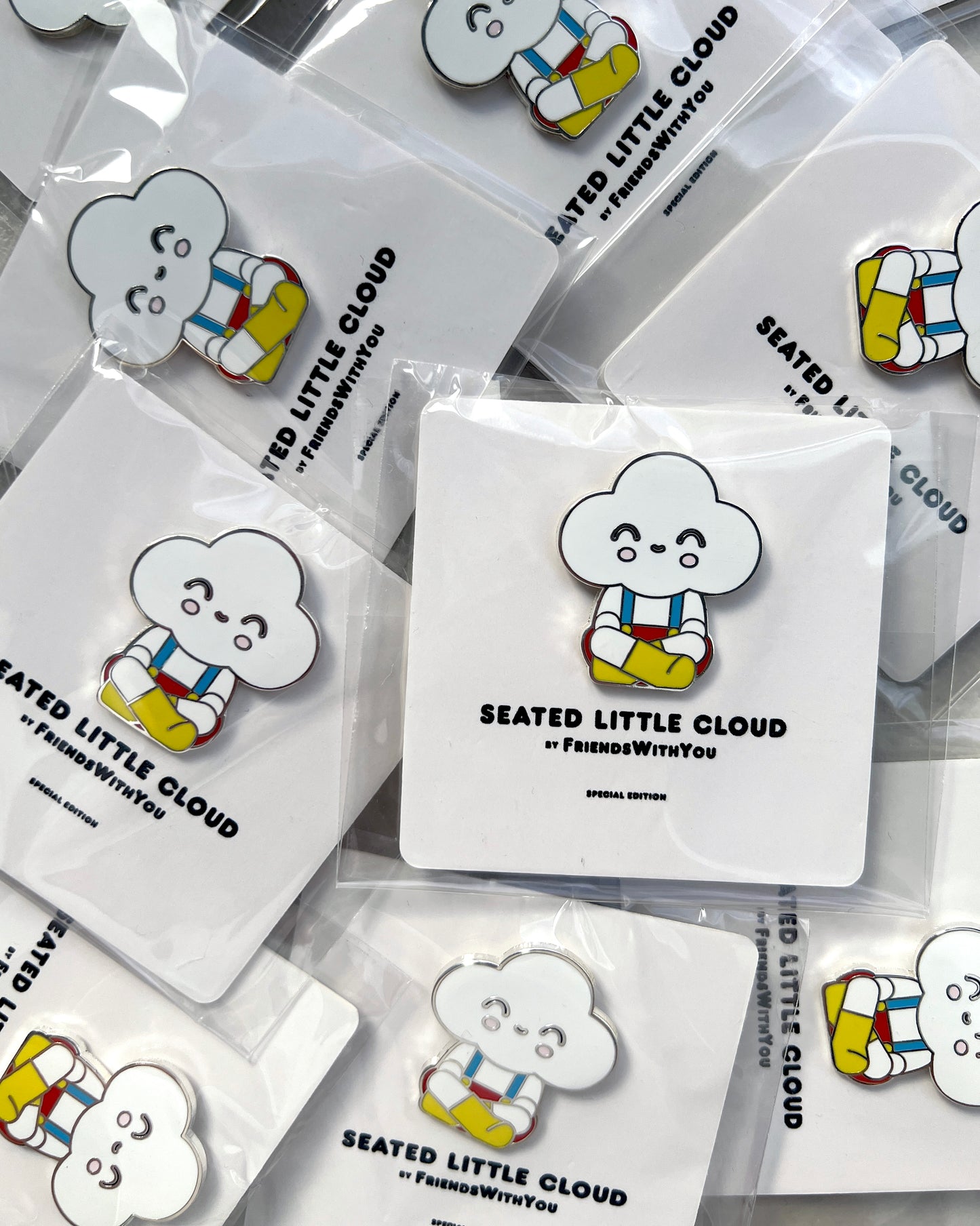 Seated Little Cloud Enamel Pin