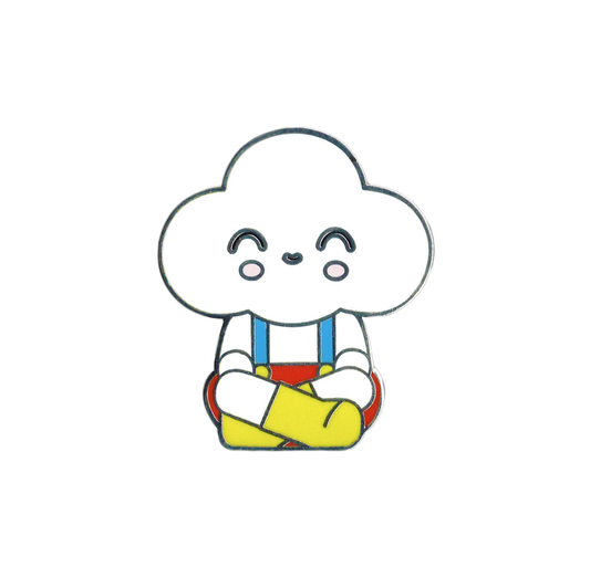 Seated Little Cloud Enamel Pin
